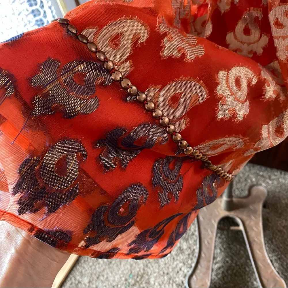 FREE PEOPLE | Vacation Metallic Grommet Batik Print Dress - Picture 6 of 11